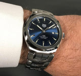  Shop Authentic Tag Heuer Link Automatic Blue Dial Silver Steel Strap Watch for Men - WBC2112.BA0603 - Luxxuri