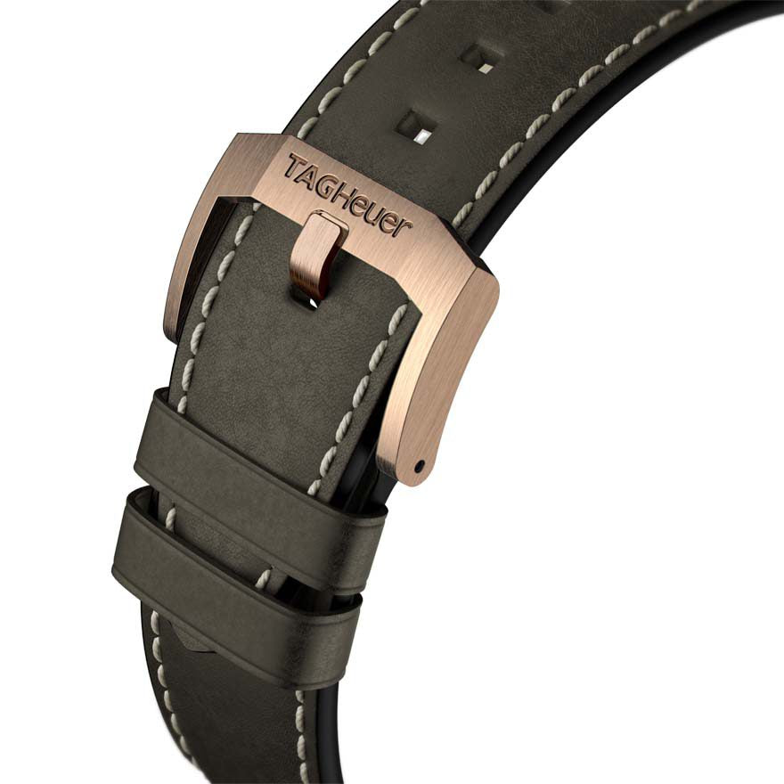  Shop Authentic Tag Heuer Autavia Calibre 5 Automatic Olive Green Dial Green Leather Strap Watch for Men - WBE5190.FC8268 - Luxxuri