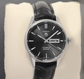  Shop Authentic Tag Heuer Carrera Automatic 41mm Black Dial Black Leather Strap Watch for Men - WAR201A.FC6266 - Luxxuri
