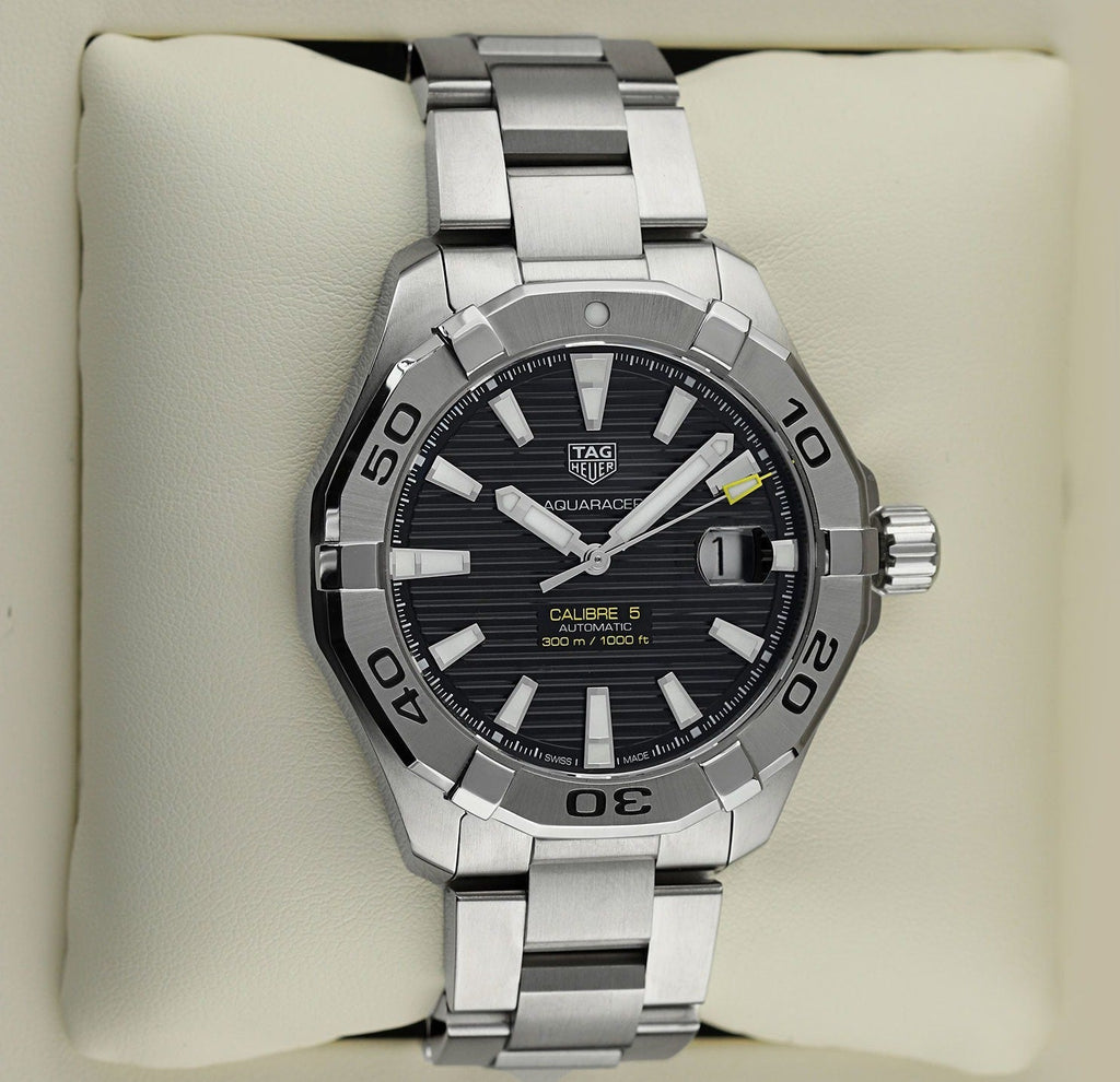  Shop Authentic Tag Heuer Aquaracer Automatic Black Dial Silver Steel Strap Watch for Men - WAY2010.BA0927 - Luxxuri