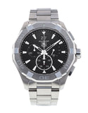  Shop Authentic Tag Heuer Aquaracer Chronograph Black Dial Silver Steel Strap Watch for Men - CAY1110.BA0927 - Luxxuri