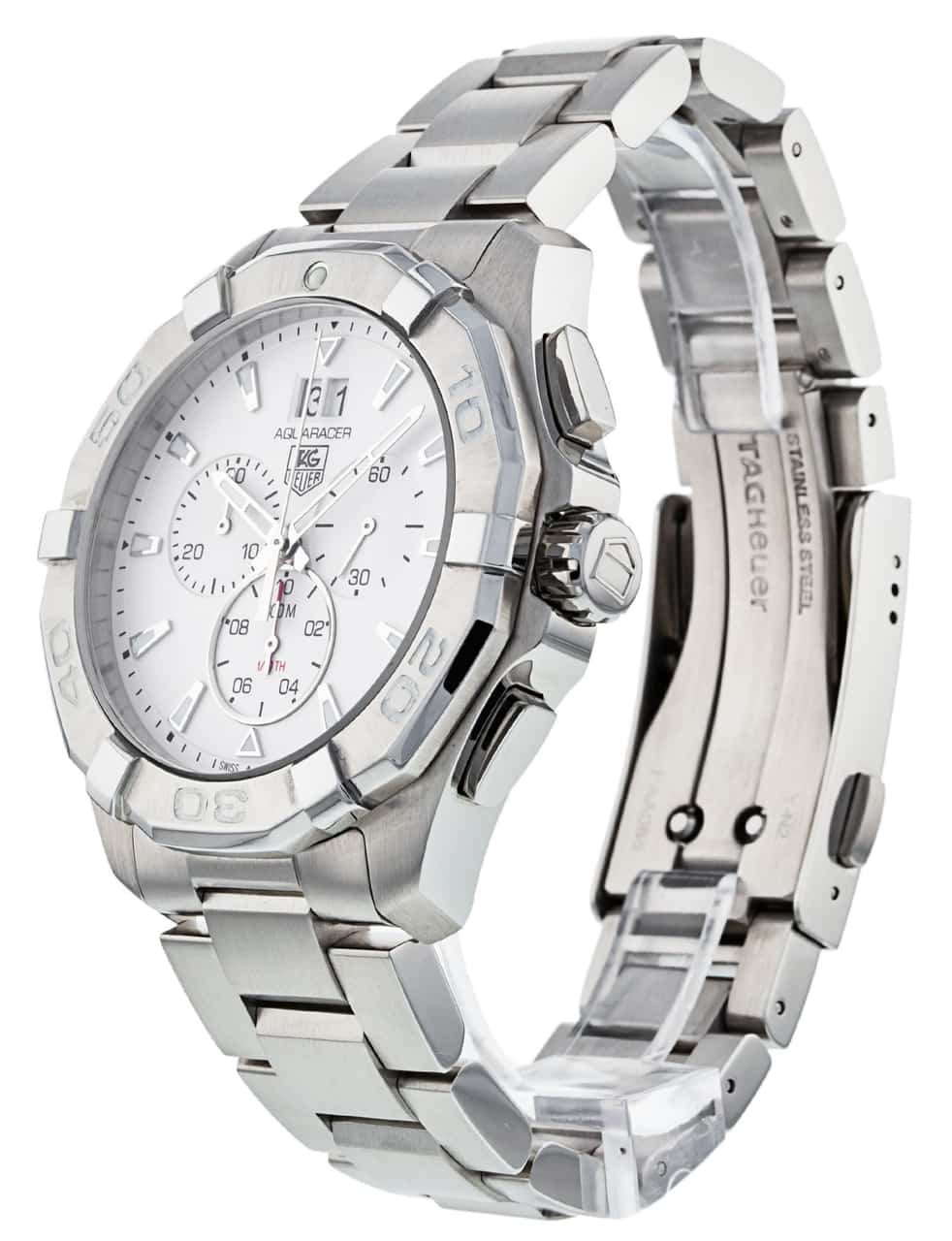  Shop Authentic Tag Heuer Aquaracer White Dial Silver Steel Strap Watch for Men - CAY1111.BA0927 - Luxxuri