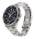  Shop Authentic Tag Heuer Aquaracer Quartz Chronograph Black Dial Silver Steel Strap Watch for Men - CAY111A.BA0927 - Luxxuri