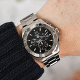  Shop Authentic Tag Heuer Aquaracer Chronograph Black Dial Silver Steel Strap Watch for Men - CAY1110.BA0927 - Luxxuri