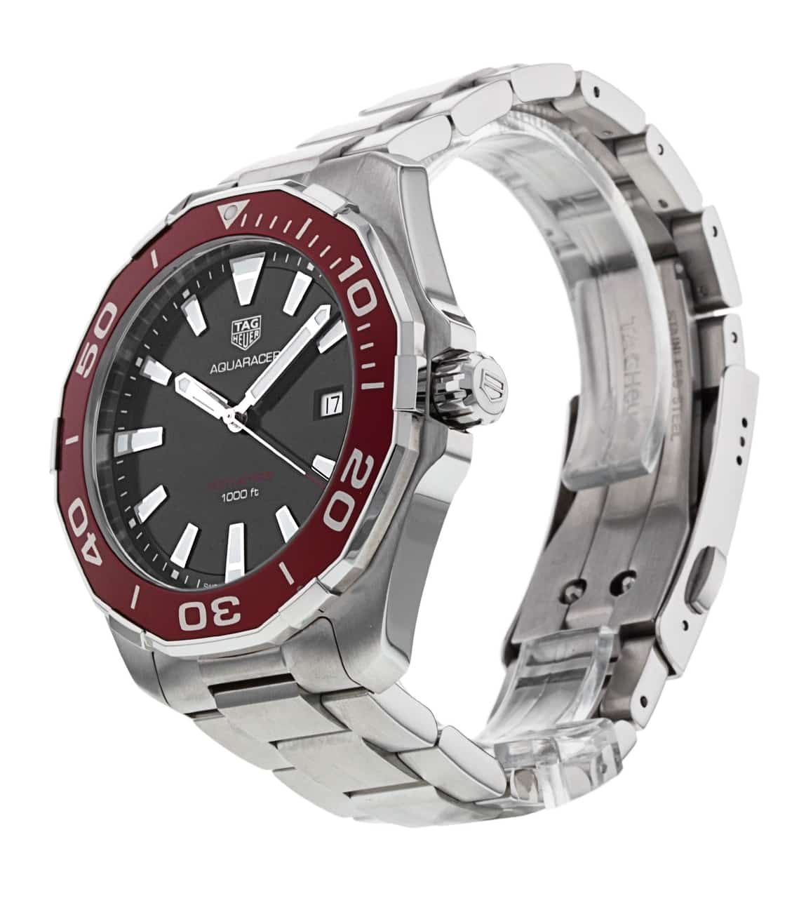  Shop Authentic Tag Heuer Aquaracer Black Dial Silver Steel Strap Watch for Men - WAY101B.BA0746 - Luxxuri