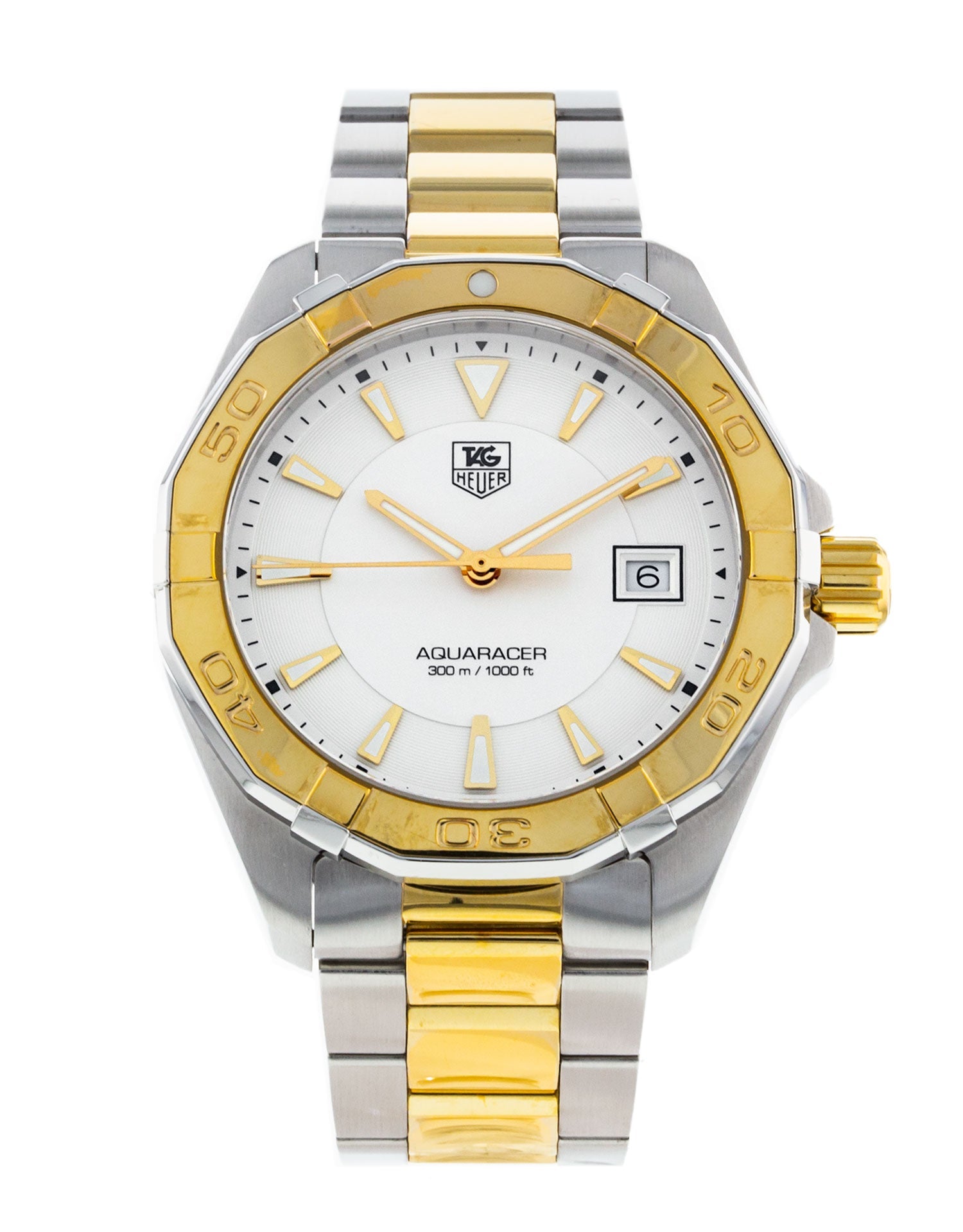  Shop Authentic Tag Heuer Aquaracer Quartz White Dial Two Tone Steel Strap Watch for Men - WAY1120.BB0930 - Luxxuri