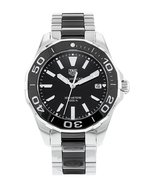  Shop Authentic Tag Heuer Aquaracer Quartz Black Dial Two Tone Steel Strap Watch for Men - WAY131A.BA0913 - Luxxuri