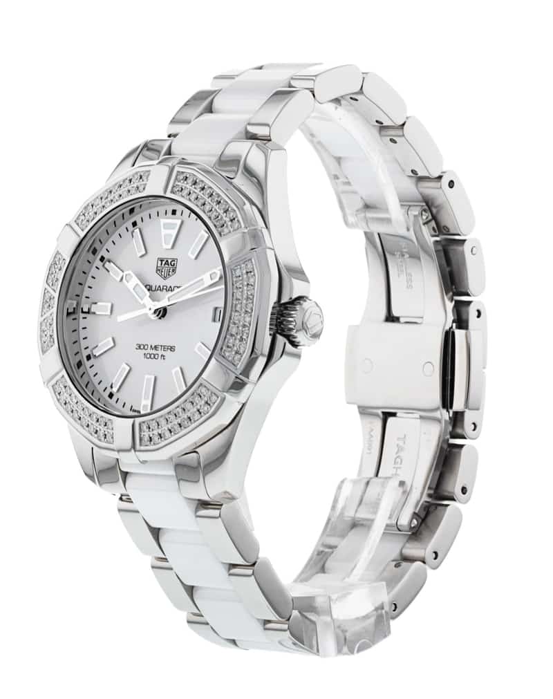 Tag Heuer Aquaracer Diamonds White Dial Two Tone Steel Strap Watch for Women - WAY131F.BA0914