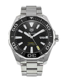  Shop Authentic Tag Heuer Aquaracer Black Dial Silver Steel Strap Strap Watch for Men - WAY201A.BA0927 - Luxxuri