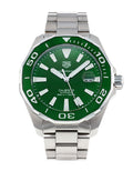  Shop Authentic Tag Heuer Aquaracer Calibre 5 Green Dial Silver Steel Strap Watch for Men - WAY201S.BA0927 - Luxxuri