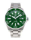  Shop Authentic Tag Heuer Aquaracer Calibre 5 Green Dial Silver Steel Strap Watch for Men - WAY201S.BA0927 - Luxxuri