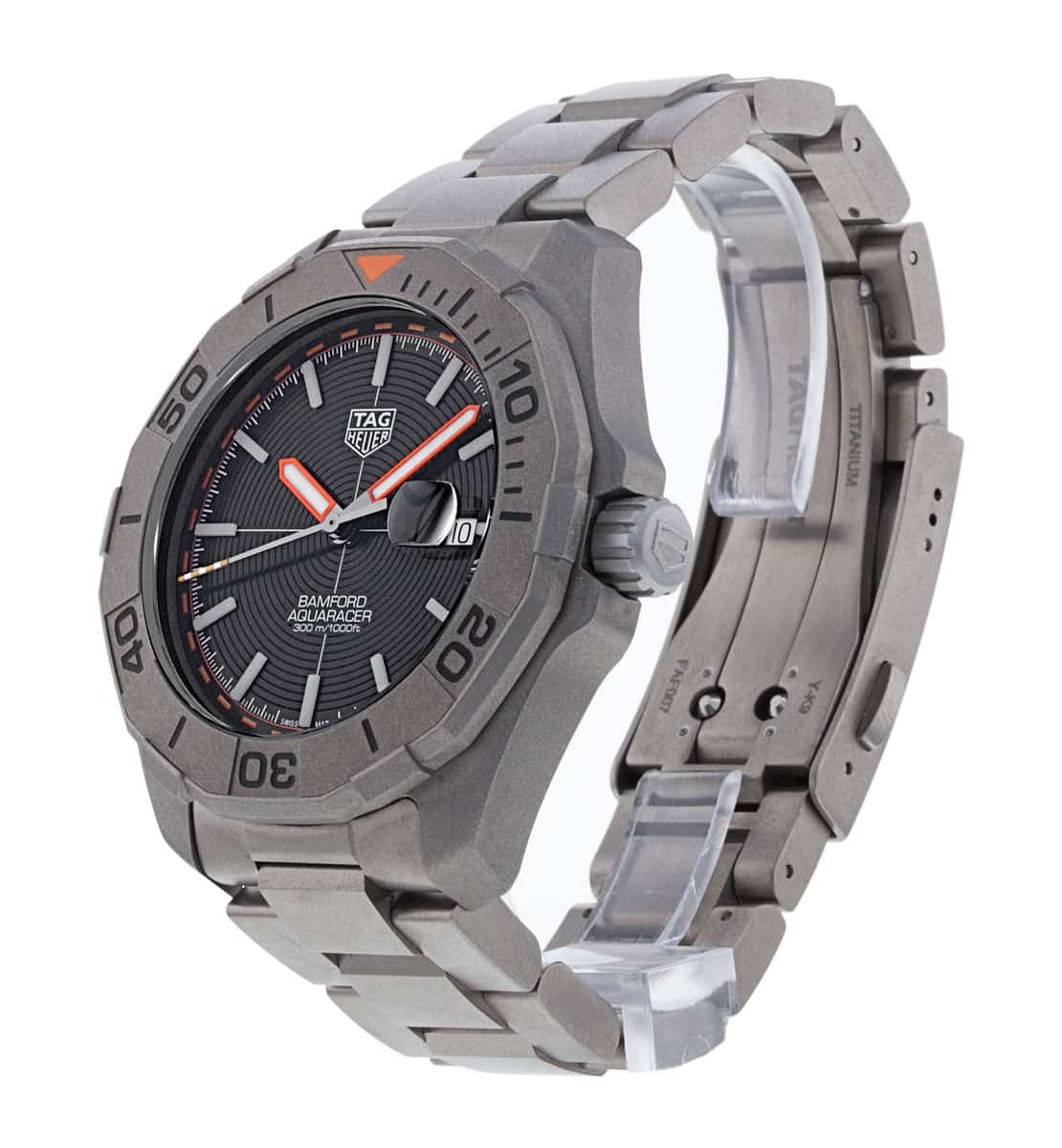 Tag Heuer Aquaracer Calibre 5 Bamford Limited Edition Black Dial Grey Steel Strap Watch for Men - WAY208C.FC6383