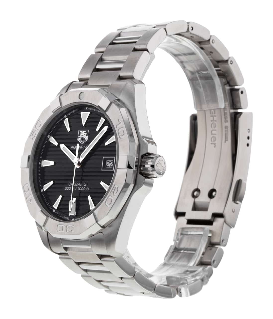  Shop Authentic Tag Heuer Aquaracer Automatic Black Dial Silver Steel Strap Watch for Men - WAY2110.BA0928 - Luxxuri