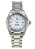  Shop Authentic Tag Heuer Aquaracer Quartz Mother of Pearl White Dial Silver Steel Strap Watch for Women - WBD1411.BA0741 - Luxxuri