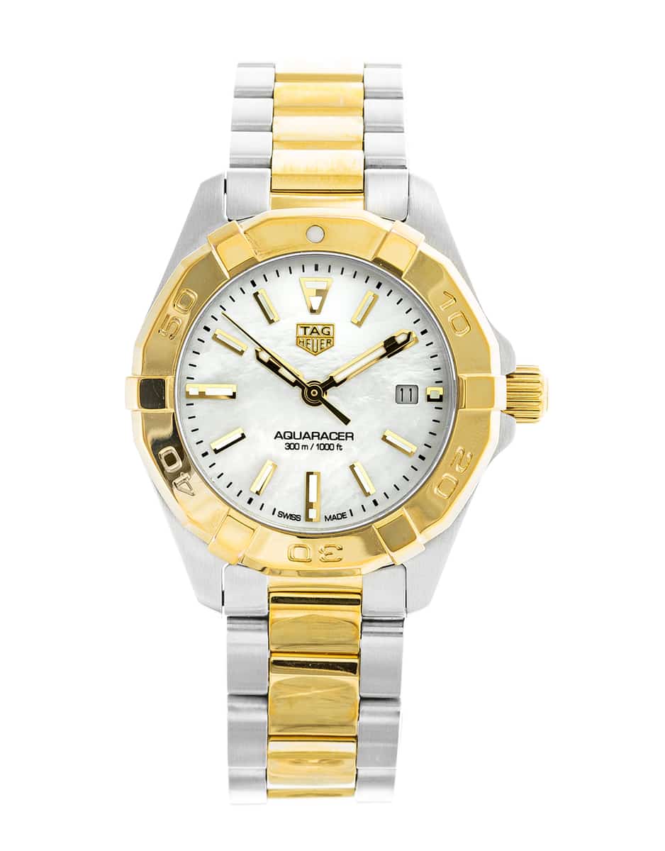  Shop Authentic Tag Heuer Aquaracer Mother of Pearl Dial Two Tone Steel Strap Watch for Men - WBD1420.BB0321 - Luxxuri