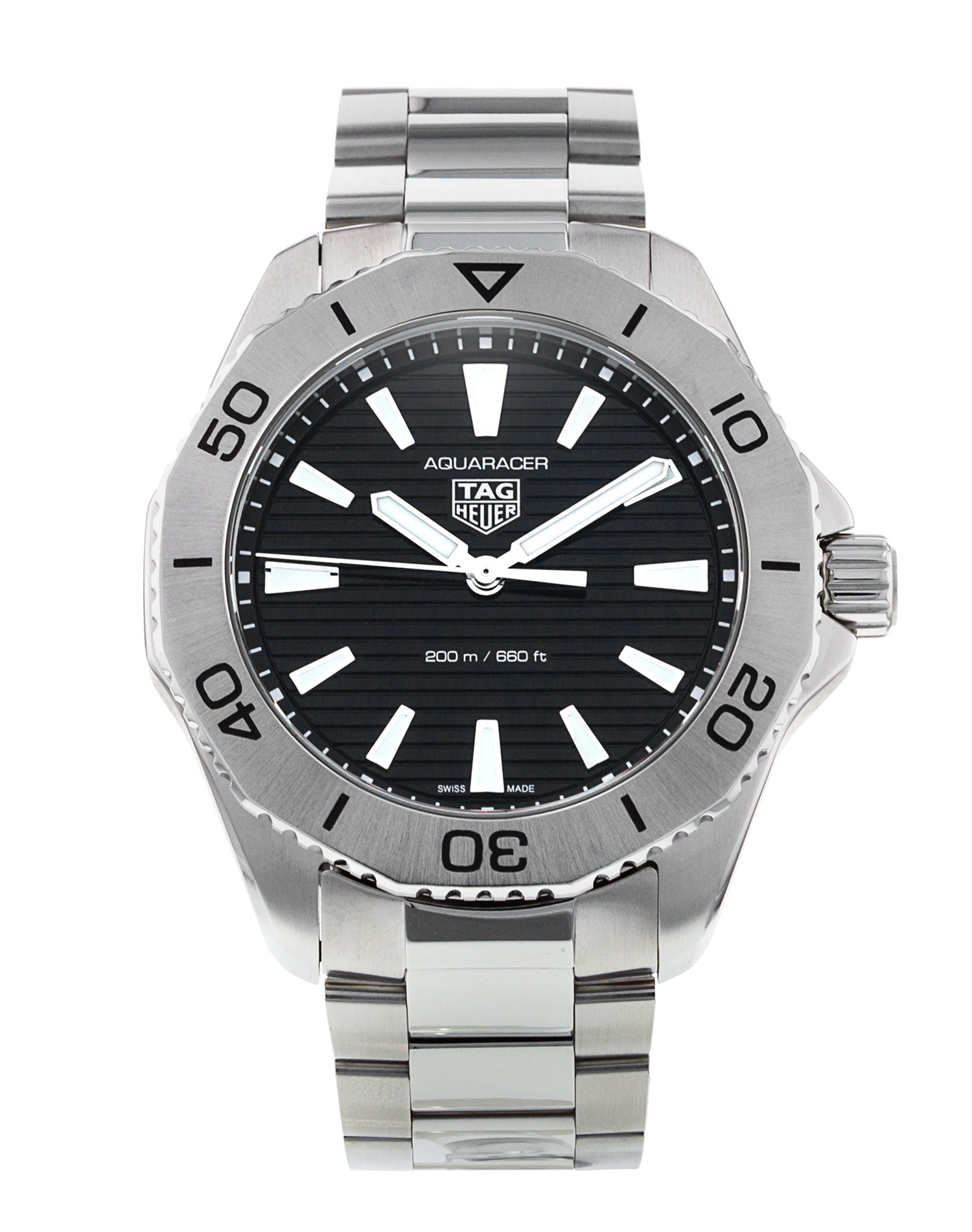  Shop Authentic Tag Heuer Aquaracer Professional 200 Quartz Black Dial Silver Steel Strap Watch for Men - WBP1110.BA0627 - Luxxuri