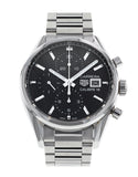  Shop Authentic Tag Heuer Carrera Automatic Chronograph Black Dial Silver Steel Strap Watch for Men - CBK2110.BA0715 - Luxxuri