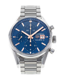  Shop Authentic Tag Heuer Carrera Automatic Chronograph Blue Dial Silver Steel Strap Watch for Men - CBK2115.BA0715 - Luxxuri
