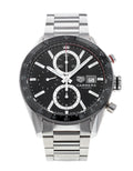  Shop Authentic Tag Heuer Carrera Automatic Chronograph Black Dial Silver Steel Strap Watch for Men - CBM2110.BA0651 - Luxxuri
