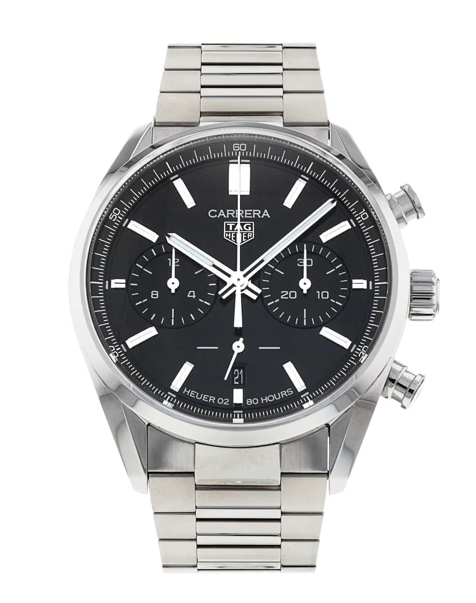  Shop Authentic Tag Heuer Carrera Chronograph Black Dial Silver Steel Strap Watch for Men - CBN2010.BA0642 - Luxxuri