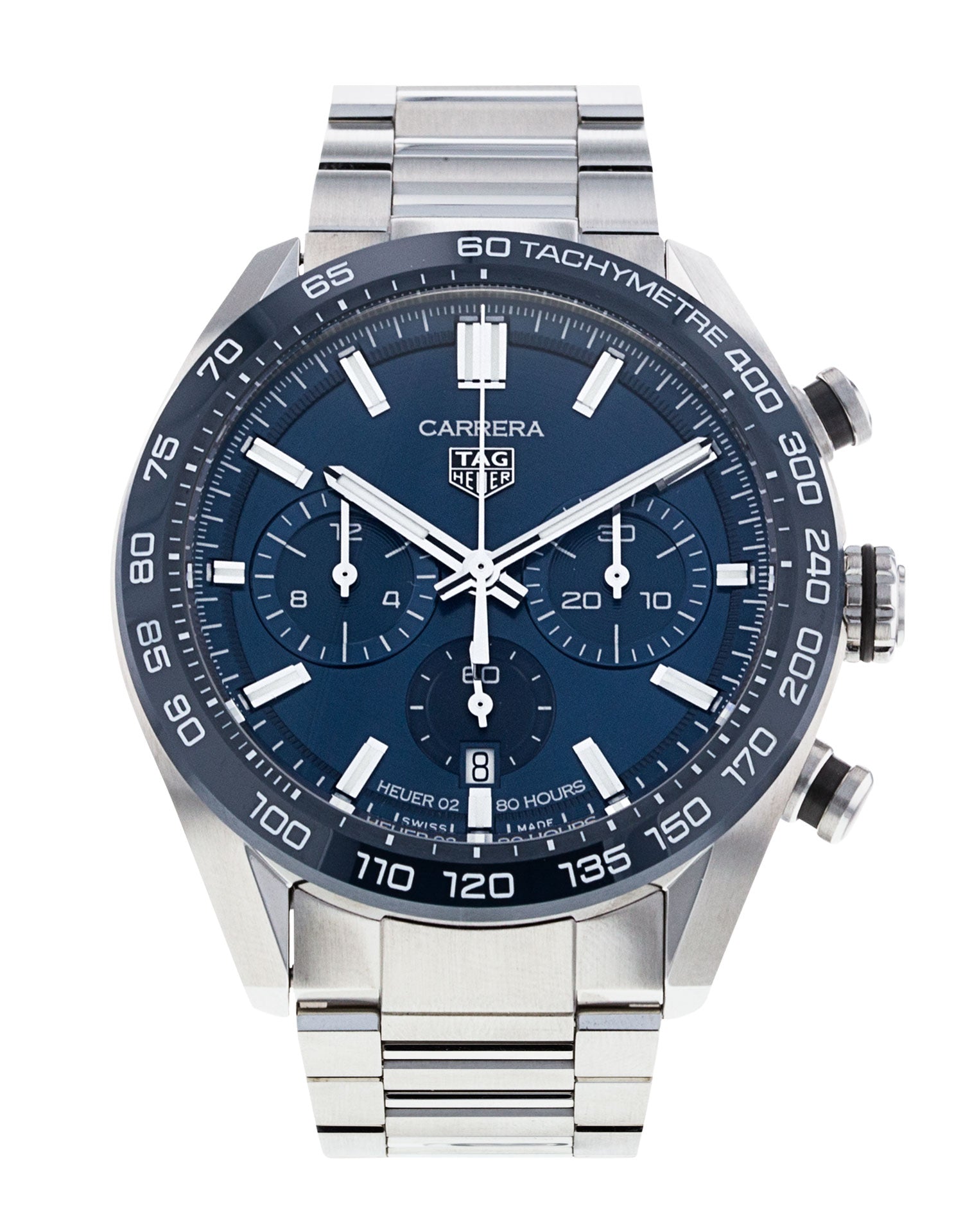  Shop Authentic Tag Heuer Carrera Chronograph Blue Dial Silver Steel Strap Watch for Men - CBN2A1A.BA0643 - Luxxuri