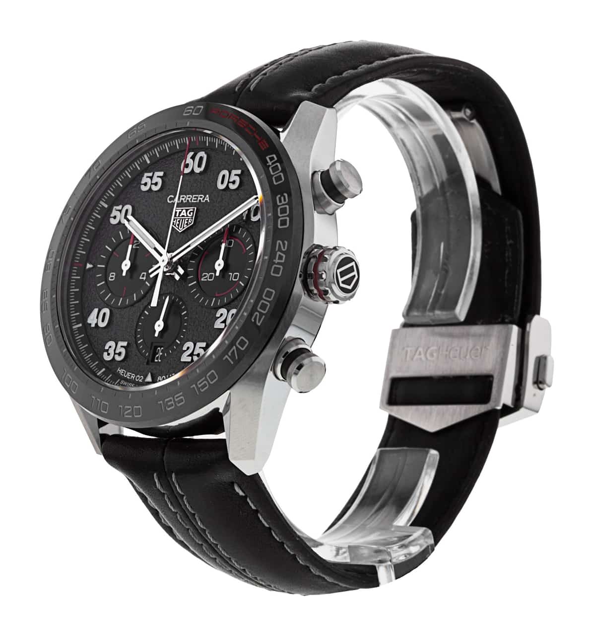 Shop Authentic Tag Heuer Carrera Porsche Chronograph Special Edition Black Dial Black Leather Strap Watch for Men - CBN2A1F.FC6492 - Luxxuri