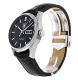  Shop Authentic Tag Heuer Carrera Automatic 41mm Black Dial Black Leather Strap Watch for Men - WAR201A.FC6266 - Luxxuri