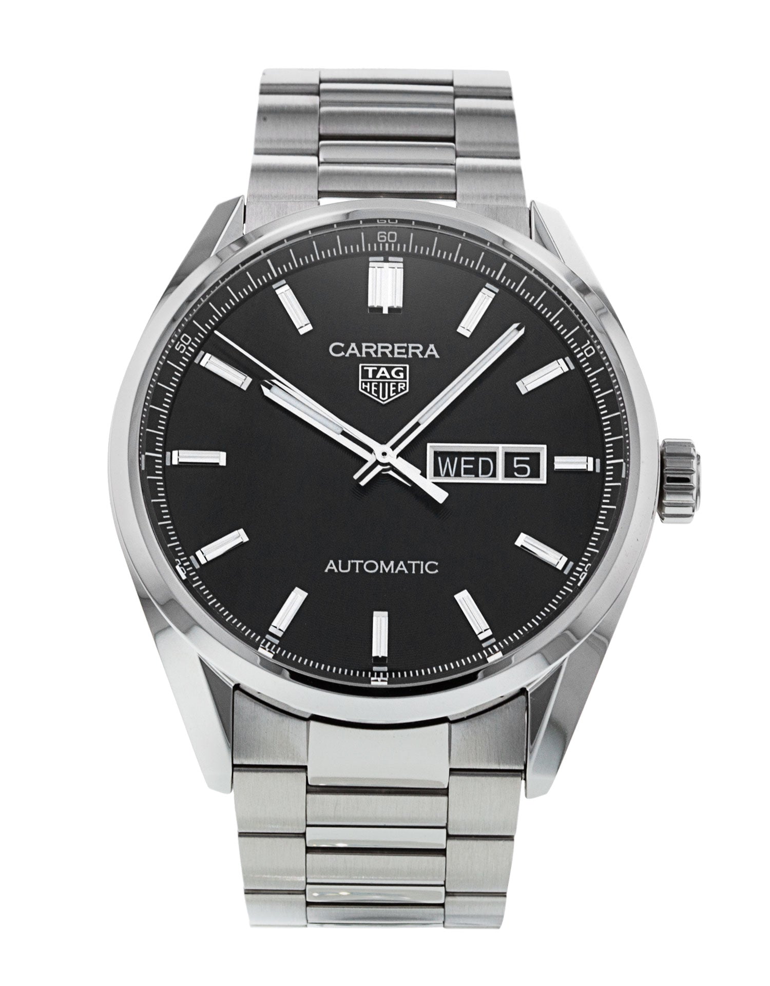  Shop Authentic Tag Heuer Carrera Day Date Automatic Black Dial Silver Steel Strap Watch for Men - WBN2010.BA0640 - Luxxuri