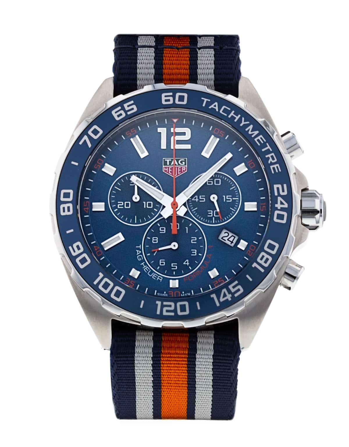 Tag Heuer Formula 1 Chronograph 43mm Blue Dial NATO Strap Watch for Men - CAZ1014.FC8196