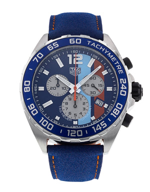  Shop Authentic Tag Heuer Formula 1 Gulf Edition Blue Dial Blue Leather Strap Watch for Men - CAZ101N.FC8243 - Luxxuri