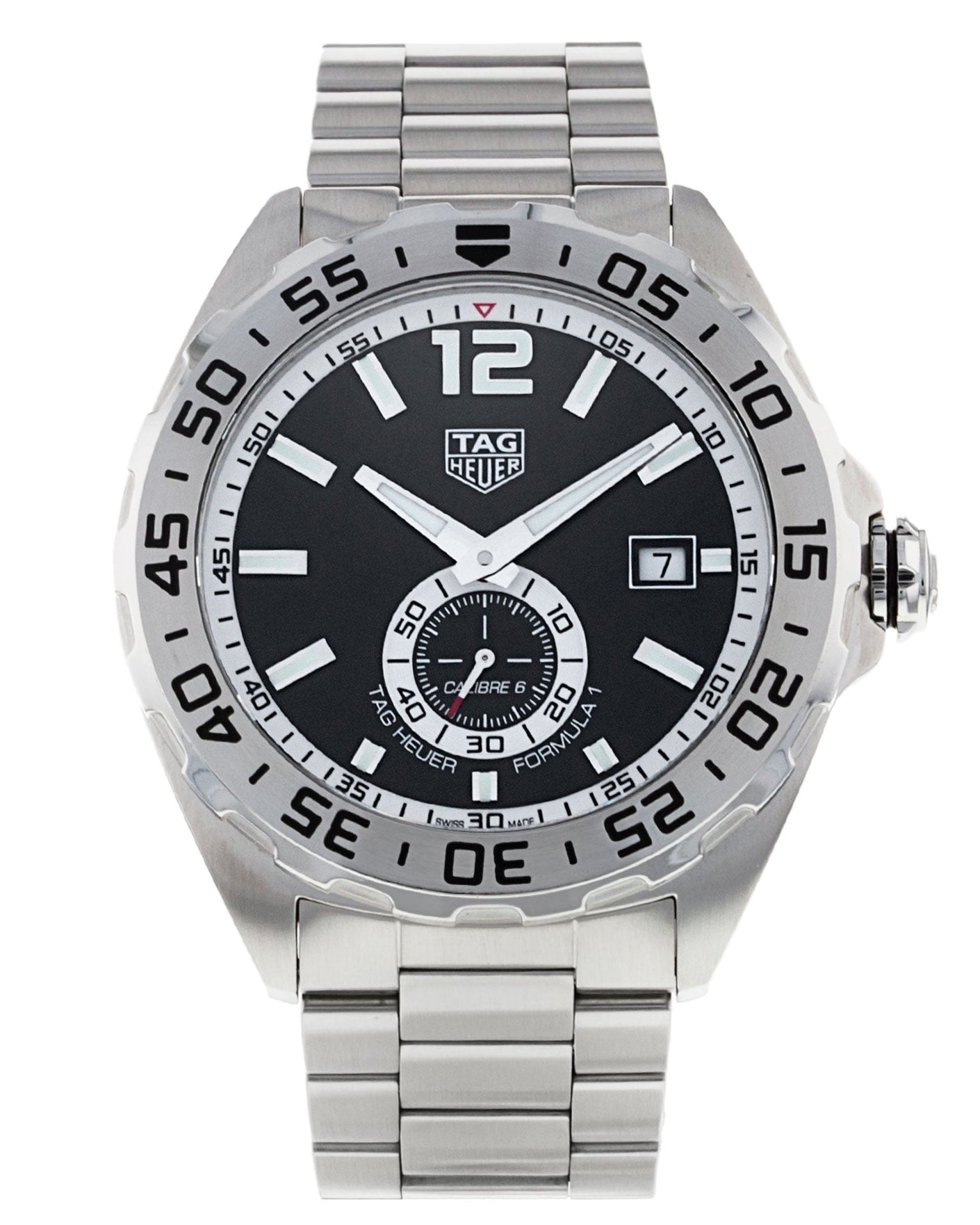 Tag Heuer Formula 1 Automatic Black Dial Silver Steel Strap Watch for Men - WAZ2012.BA0842
