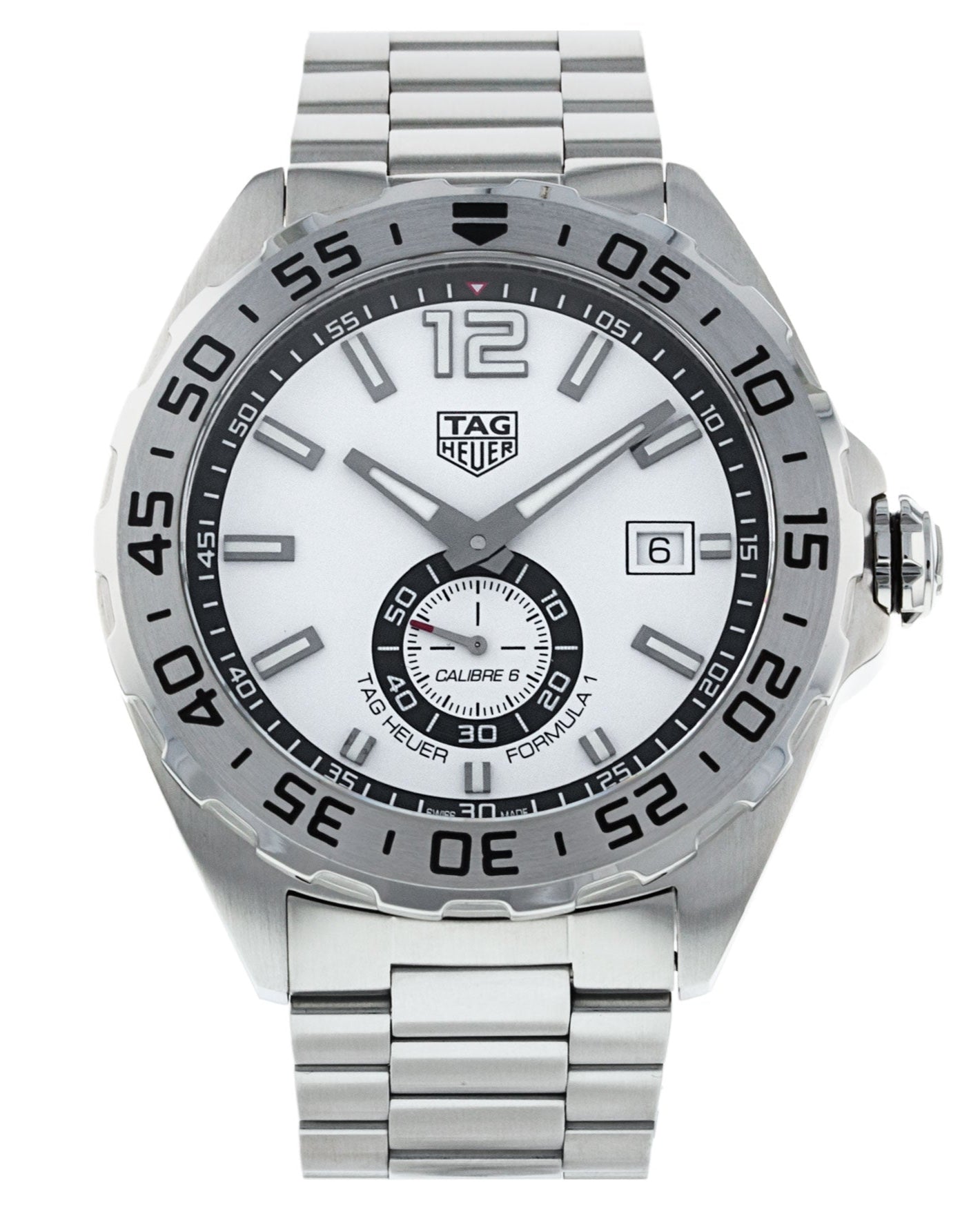  Shop Authentic Tag Heuer Formula 1 Calibre 6 Automatic White Dial Silver Steel Strap Watch for Men - WAZ2013.BA0842 - Luxxuri