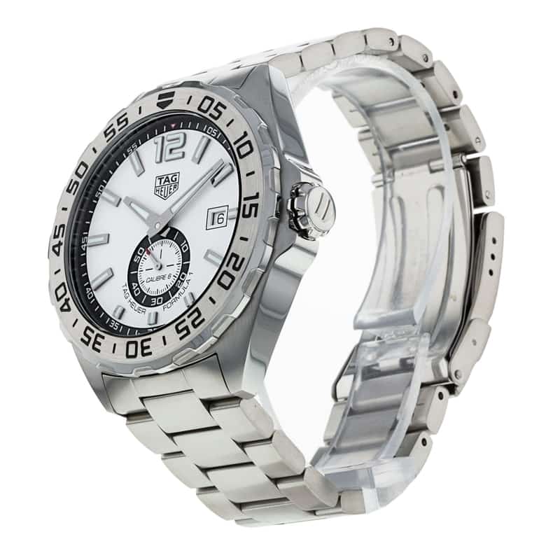 Tag Heuer Formula 1  Calibre 6 Automatic White Dial Silver Steel Strap Watch for Men - WAZ2013.BA0842