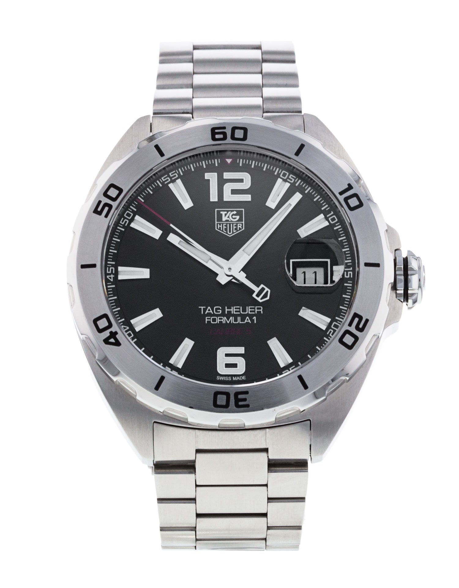 Tag Heuer Formula 1 Automatic Black Dial Silver Steel Strap Watch for Men - WAZ2113.BA0875