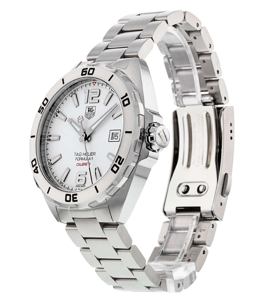 Shop Authentic Tag Heuer Formula 1 Calibre 5 Automatic White Dial Silver Steel Strap Watch for Men - WAZ2114.BA0875 - Luxxuri