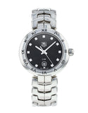  Shop Authentic Tag Heuer Link Quartz Diamonds Black Dial Silver Steel Strap Watch for Women - WAT1410.BA0954 - Luxxuri