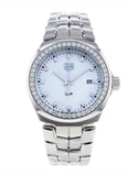  Shop Authentic Tag Heuer Link Quartz Diamonds Mother of Pearl Dial Silver Steel Strap Watch for Women - WBC1316.BA0600 - Luxxuri