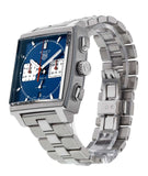  Shop Authentic Tag Heuer Monaco Automatic Chronograph Blue Dial Silver Steel Strap Watch for Men - CBL2111.BA0644 - Luxxuri