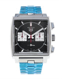  Shop Authentic Tag Heuer Monaco Automatic Chronograph Black Dial Silver Steel Strap Watch for Men - CBL2113.BA0644 - Luxxuri