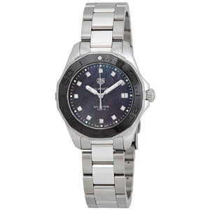 Shop Authentic Tag Heuer Aquaracer Quartz Black Dial Silver Steel Strap Watch for Women - WAY131M.BA0748 - Luxxuri