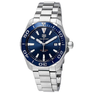  Shop Authentic Tag Heuer Aquaracer Blue Dial Silver Steel Strap Watch for Men - WAY101C.BA0746 - Luxxuri