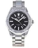  Shop Authentic Tag Heuer Aquaracer Quartz Diamonds Black Dial Silver Steel Strap Watch for Women - WAY131P.BA0748 - Luxxuri