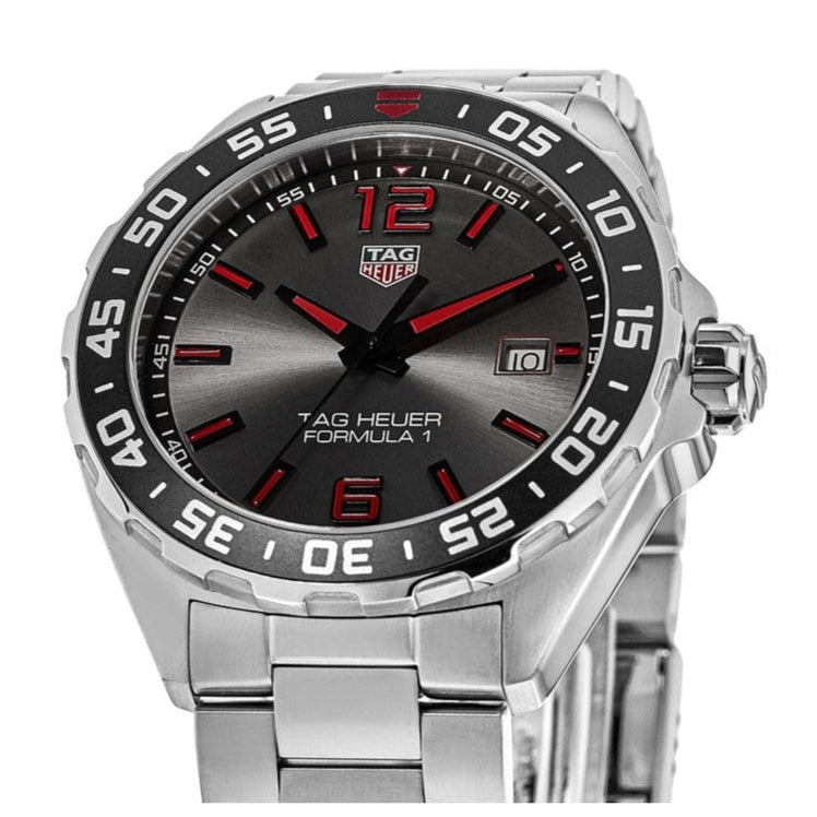 Tag Heuer Formula 1 Quartz Anthracite Dial Silver Steel Strap Watch for Men - WAZ1018.BA0842