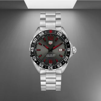 Tag Heuer Formula 1 Quartz Anthracite Dial Silver Steel Strap Watch for Men - WAZ1018.BA0842