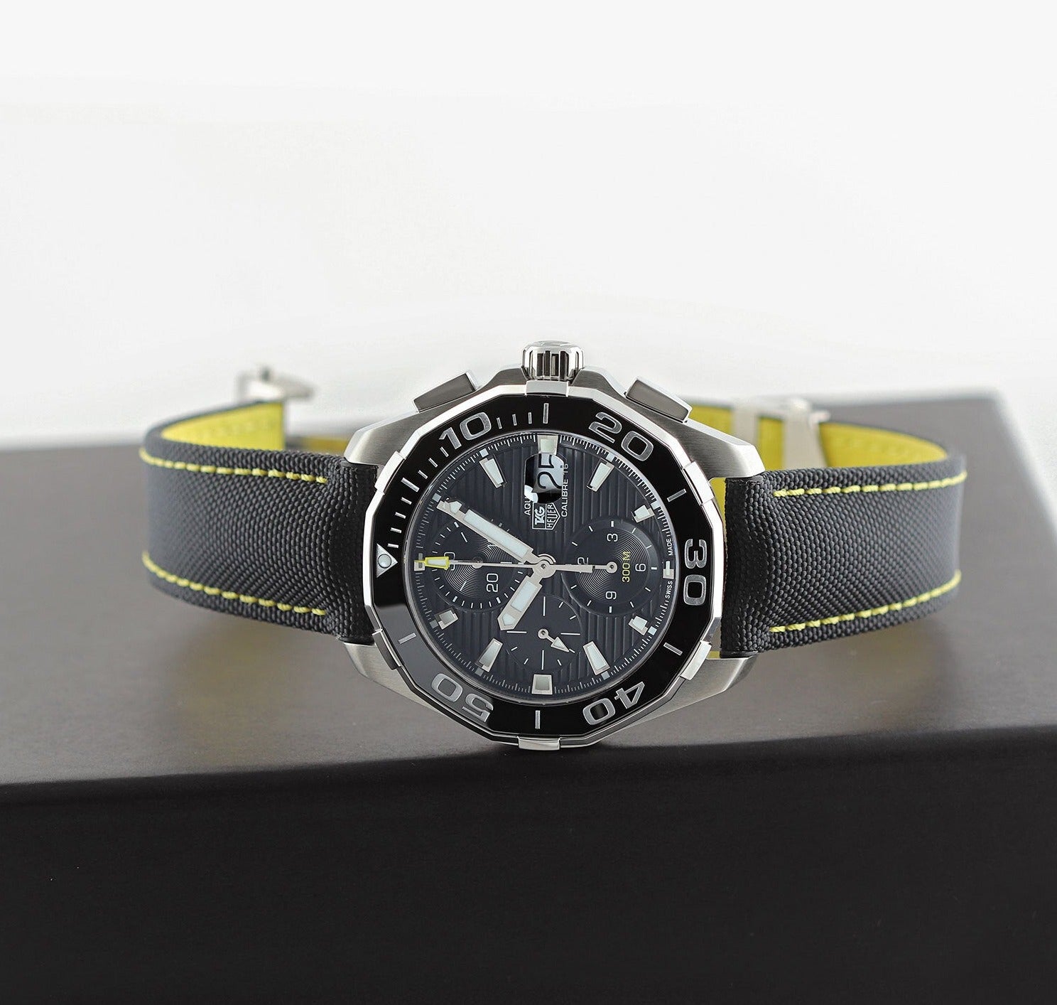 Tag Heuer Aquaracer Automatic Chronograph Black Dial Black Nylon Strap Watch for Men - CAY211A.FC6361