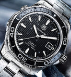  Shop Authentic Tag Heuer Aquaracer Caliber 5 Automatic Black Dial Silver Steel Strap Watch for Men - WAK2110.BA0830 - Luxxuri