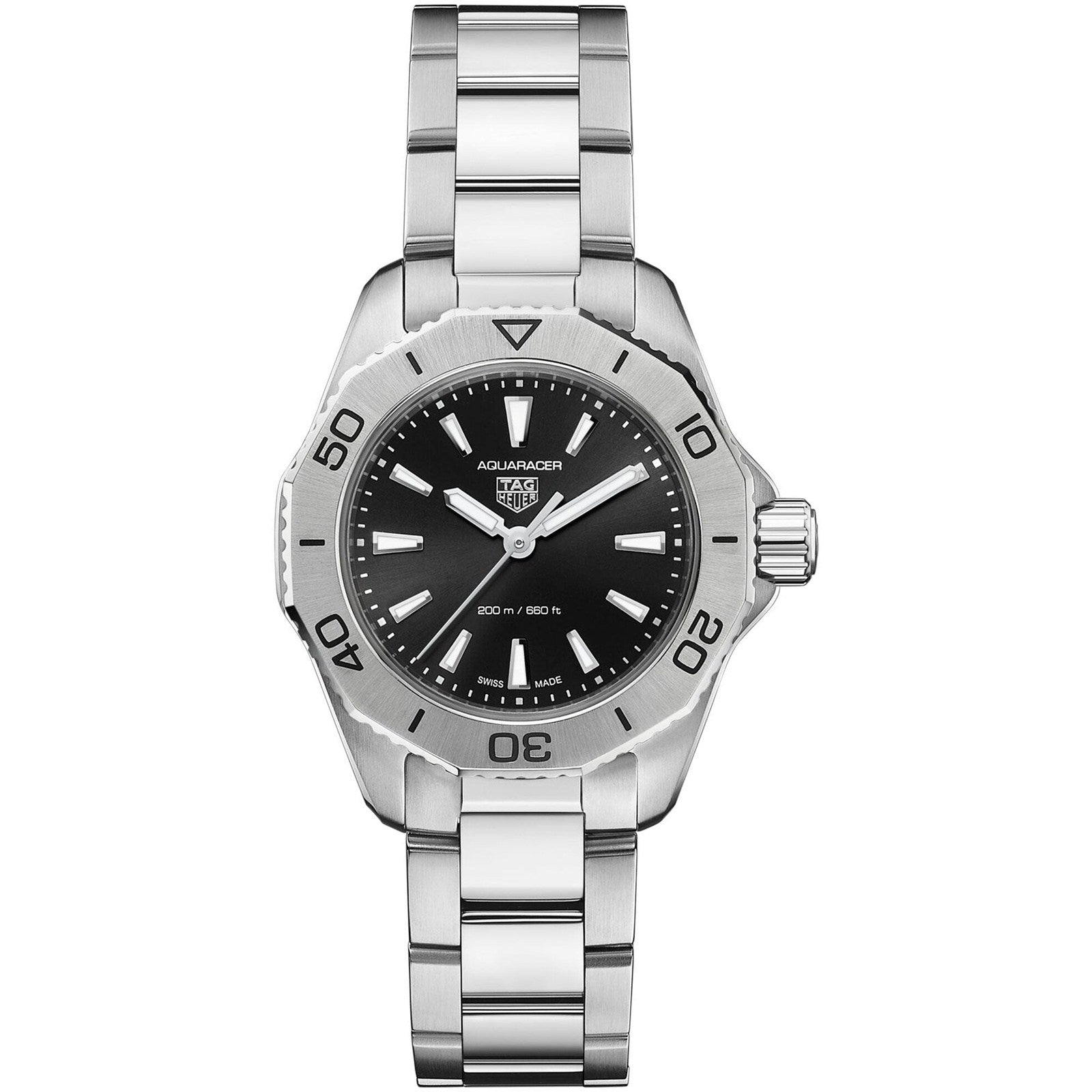  Shop Authentic Tag Heuer Aquaracer Professional 200 Quartz Black Dial Silver Steel Strap Watch for Women - WBP1410.BA0622 - Luxxuri