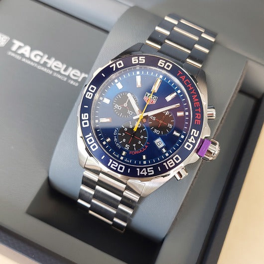  Shop Authentic Tag Heuer Formula 1 Red Bull Racing Chronograph Blue Dial Silver Steel Strap Watch for Men - CAZ101AK.BA0842 - Luxxuri