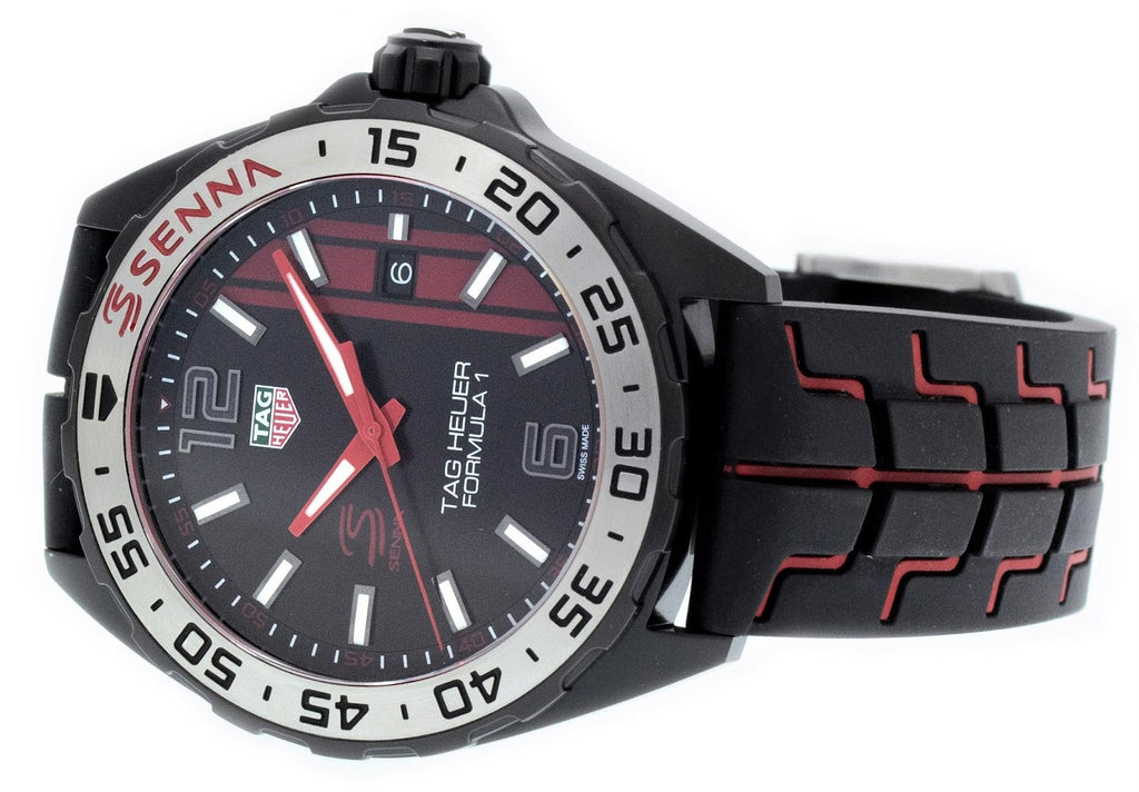  Shop Authentic Tag Heuer Formula 1 Senna Special Edition Black Dial Two Tone Rubber Strap Watch for Men - WAZ1014.FT8027 - Luxxuri