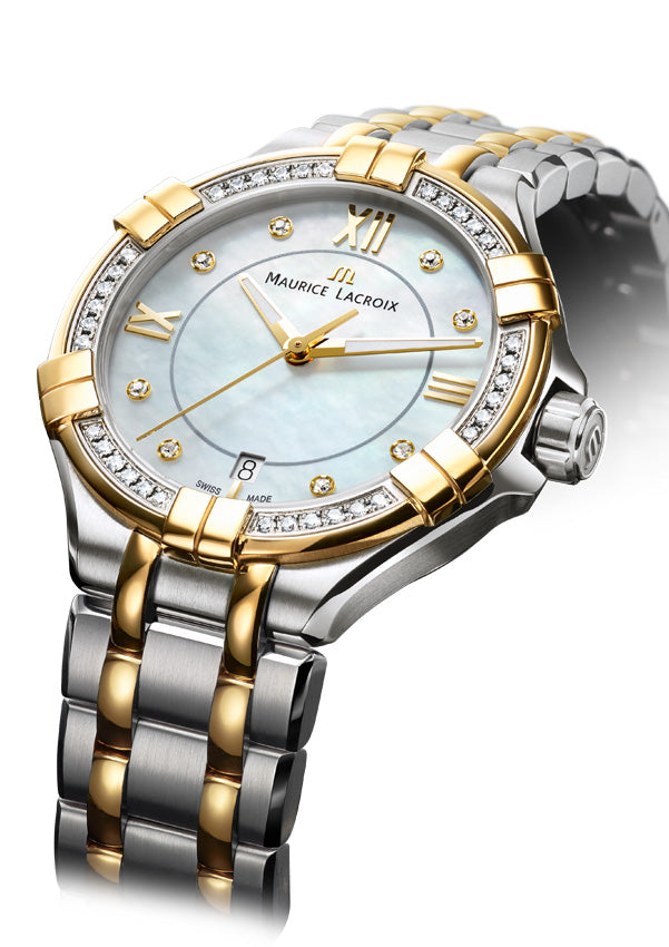  Shop Authentic Maurice Lacroix Aikon Diamonds Mother of Pearl Dial Two Tone Steel Strap Watch for Women - A11006-DY503-171-1 - Luxxuri